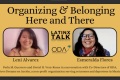 Title screen of video conversation on Organizing and Belonging Here and There